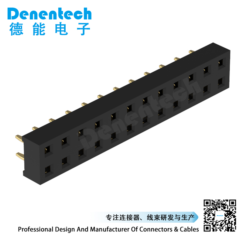 Denentech good quality factory directly 2.0MM female header H2.2MM dual row straight